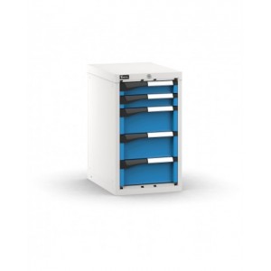 Blocco cassettiera da banco, 5 cassetti 2x75 3x150, L408 x P573 x H700 mm