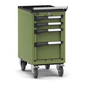 Cassettiera porta attrezzi con ruote, 4 cassetti 2x75 1x150 1x200, L408 x P573 x H822 mm
