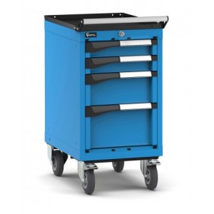 Cassettiera porta attrezzi con ruote, 4 cassetti 2x75 1x150 1x200, L408 x P573 x H822 mm