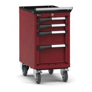 Cassettiera porta attrezzi con ruote, 4 cassetti 2x75 1x150 1x200, L408 x P573 x H822 mm