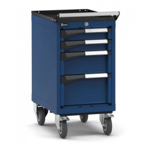 Cassettiera porta attrezzi con ruote, 4 cassetti 2x75 1x150 1x200, L408 x P573 x H822 mm