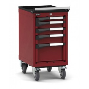 Cassettiera porta attrezzi con ruote, 5 cassetti 1x50 2x75 1x200, L408 x P573 x H822 mm