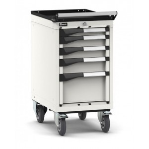 Cassettiera porta attrezzi con ruote, 5 cassetti 1x50 2x75 1x200, L408 x P573 x H822 mm