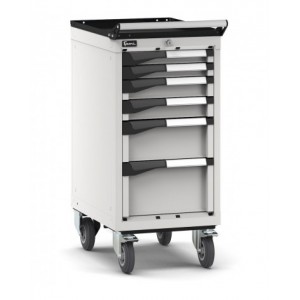 Cassettiera porta attrezzi con ruote, 6 cassetti 2x50 2x75 1x150 1x200, L408 x P573 x H922 mm