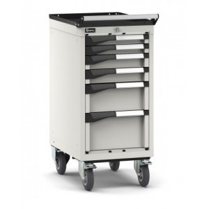 Cassettiera porta attrezzi con ruote, 6 cassetti 2x50 2x75 1x150 1x200, L408 x P573 x H922 mm