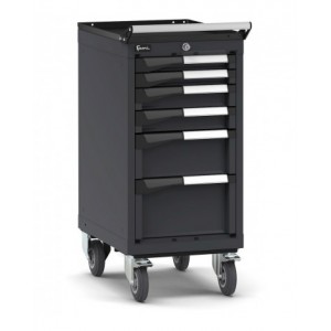 Cassettiera porta attrezzi con ruote, 6 cassetti 2x50 2x75 1x150 1x200, L408 x P573 x H922 mm