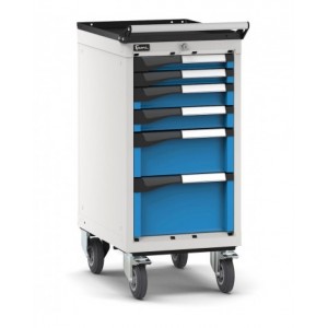 Cassettiera porta attrezzi con ruote, 6 cassetti 2x50 2x75 1x150 1x200, L408 x P573 x H922 mm