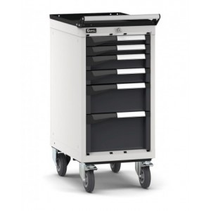 Cassettiera porta attrezzi con ruote, 6 cassetti 2x50 2x75 1x150 1x200, L408 x P573 x H922 mm