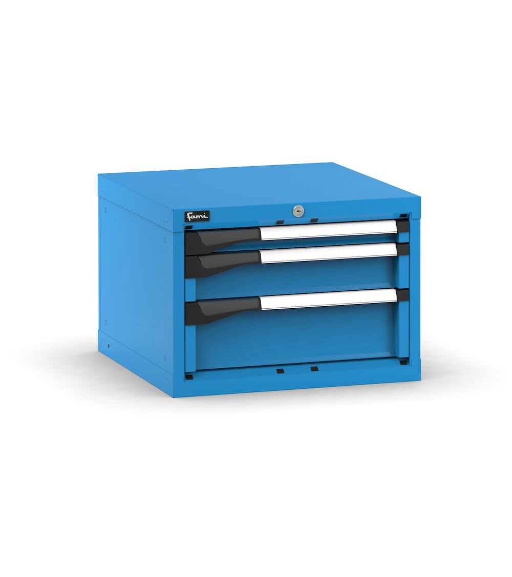 Blocco cassettiera da banco, 3 cassetti 1x50 1x100 1x150, L561 x P573 x H400 mm