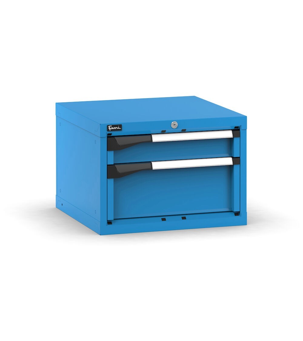 Blocco cassettiera da banco, 2 cassetti 1x100 1x200, L561 x P573 x H400 mm