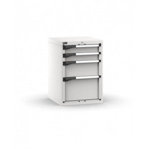 Blocco cassettiera da banco, 4 cassetti 2x100 1x200 1x300, L561 x P573 x H800 mm