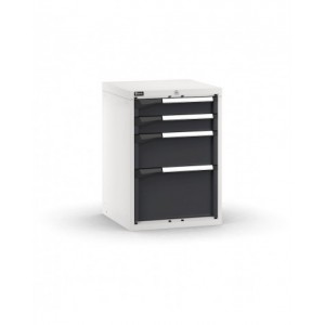 Blocco cassettiera da banco, 4 cassetti 2x100 1x200 1x300, L561 x P573 x H800 mm
