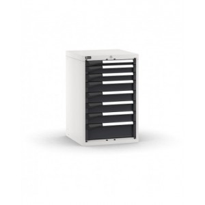 Blocco cassettiera da banco, 8 cassetti 1x50 2x75 4x100 1x150, L561 x P573 x H850 mm