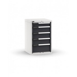 Blocco cassettiera da banco, 5 cassetti 1x100 3x150 1x200, L561 x P573 x H850 mm