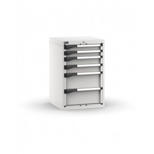 Blocco cassettiera da banco, 6 cassetti 2x75 2x100 2x200, L561 x P573 x H850 mm