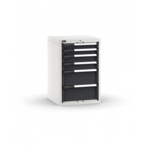 Blocco cassettiera da banco, 6 cassetti 2x75 2x100 2x200, L561 x P573 x H850 mm