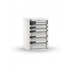 Blocco cassettiera da banco, 6 cassetti 1x50 2x100 2x150 1x200, L561 x P573 x H850 mm