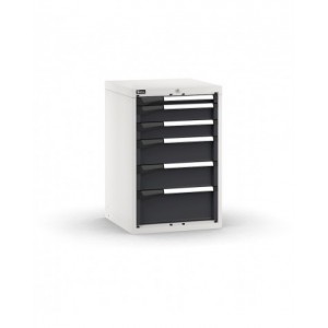 Blocco cassettiera da banco, 6 cassetti 1x50 2x100 2x150 1x200, L561 x P573 x H850 mm