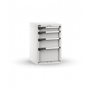 Blocco cassettiera da banco, 4 cassetti 1x100 1x150 1x200 1x300, L561 x P573 x H850 mm
