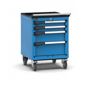Cassettiera porta attrezzi con ruote, 4 cassetti 2x75 1x150 1x200, L561 x P573 x H822 mm
