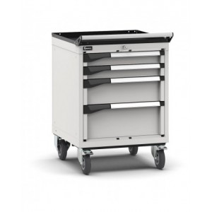 Cassettiera porta attrezzi con ruote, 4 cassetti 2x75 1x150 1x200, L561 x P573 x H822 mm