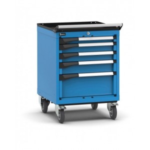 Cassettiera porta attrezzi con ruote, 5 cassetti 1x50 2x75 1x200, L561 x P573 x H822 mm