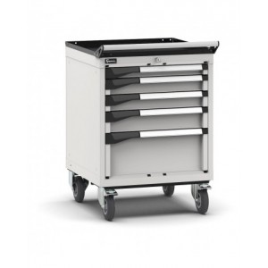 Cassettiera porta attrezzi con ruote, 5 cassetti 1x50 2x75 1x200, L561 x P573 x H822 mm