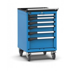 Cassettiera porta attrezzi con ruote, 6 cassetti  1x50 2x75 2x100 1x200, L561 x P573 x H922 mm