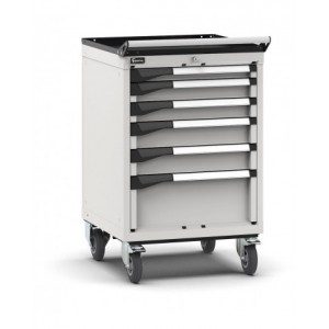 Cassettiera porta attrezzi con ruote, 6 cassetti  1x50 2x75 2x100 1x200, L561 x P573 x H922 mm