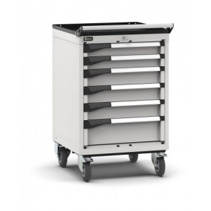 Cassettiera porta attrezzi con ruote, 6 cassetti 2x75 3x100 1x150, L561 x P573 x H922 mm