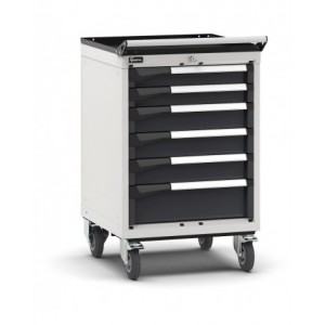 Cassettiera porta attrezzi con ruote, 6 cassetti 2x75 3x100 1x150, L561 x P573 x H922 mm