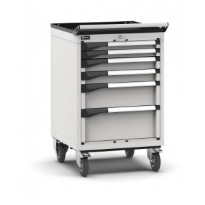 Cassettiera porta attrezzi con ruote, 6 cassetti 2x50 2x75 1x150 1x200, L561 x P573 x H922 mm