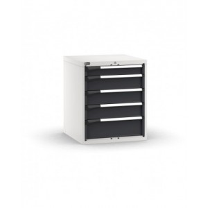 Blocco cassettiera da banco, 5 cassetti  1x50 2x100 1x200 1x300, L714 x P726 x H850 mm