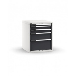 Blocco cassettiera da banco, 5 cassetti  1x50 2x100 1x200 1x300, L714 x P726 x H850 mm