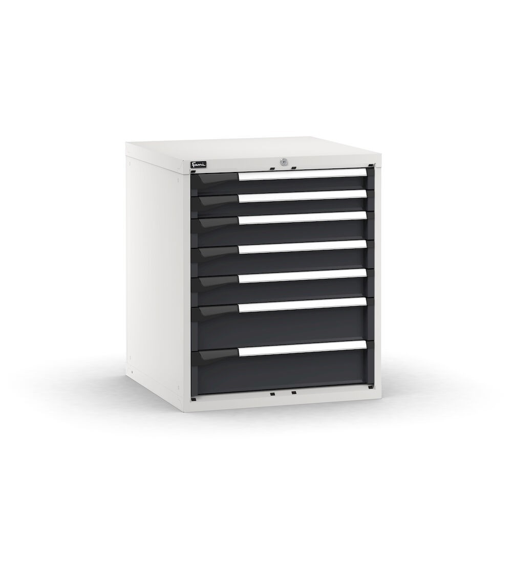 Blocco cassettiera da banco, 2x75 3x100 2x150, L714 x P726 x H850 mm