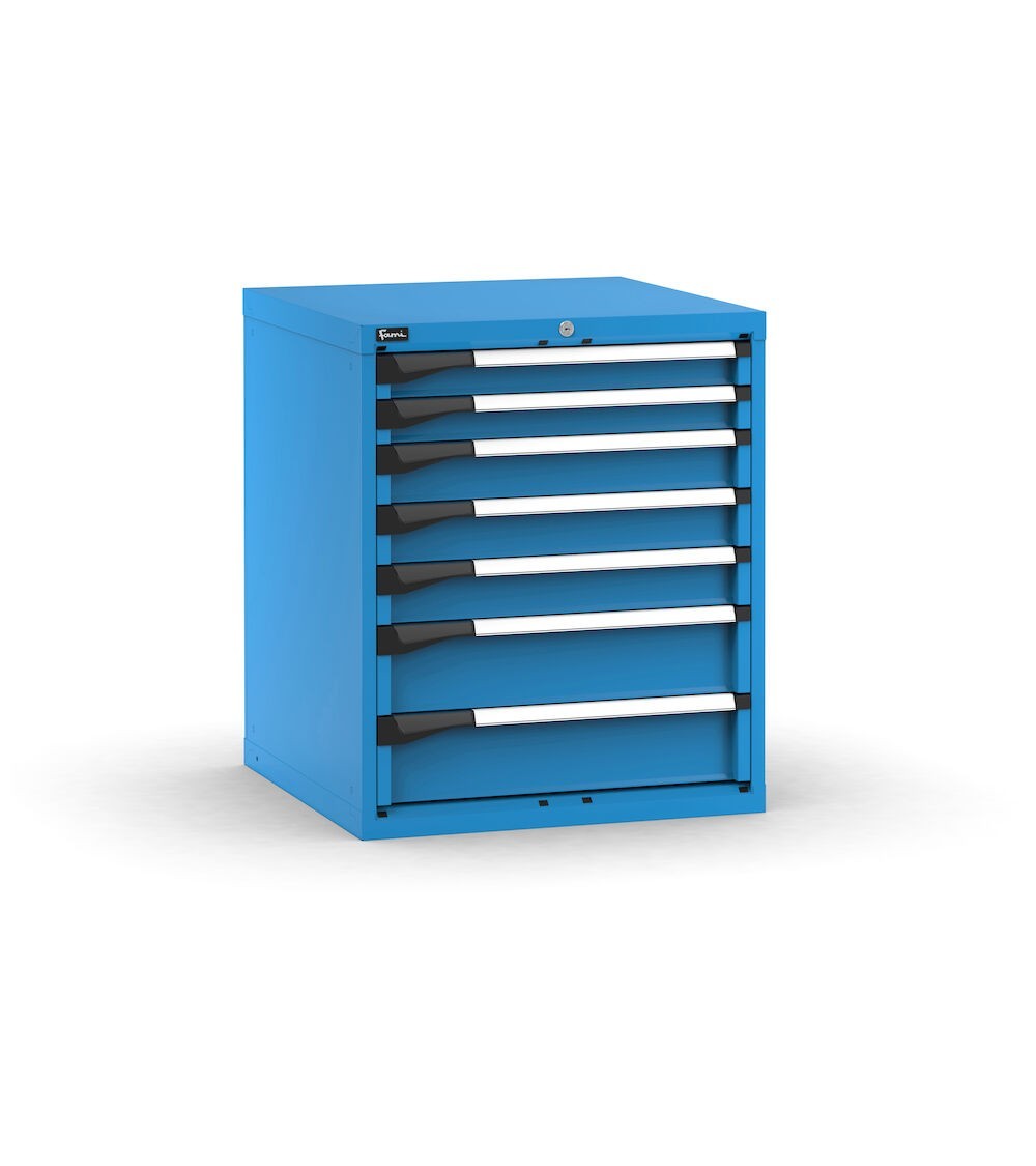 Blocco cassettiera da banco, 2x75 3x100 2x150, L714 x P726 x H850 mm