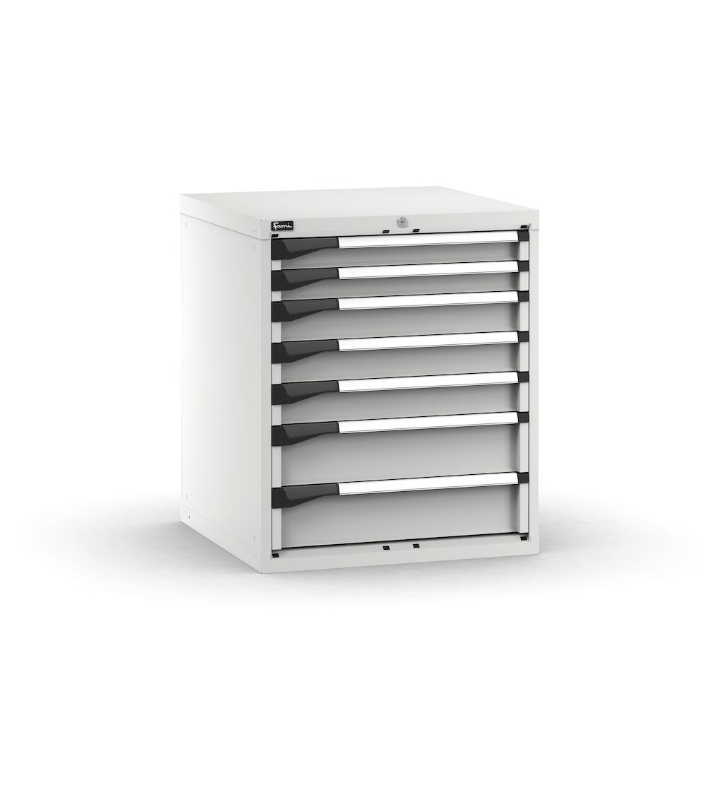 Blocco cassettiera da banco, 2x75 3x100 2x150, L714 x P726 x H850 mm