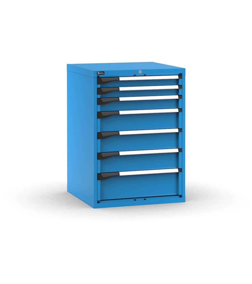 Cassettiera porta attrezzi, 7 cassetti 2x75 1x100 3x150 1x200, L714 x P726 x H1000 mm