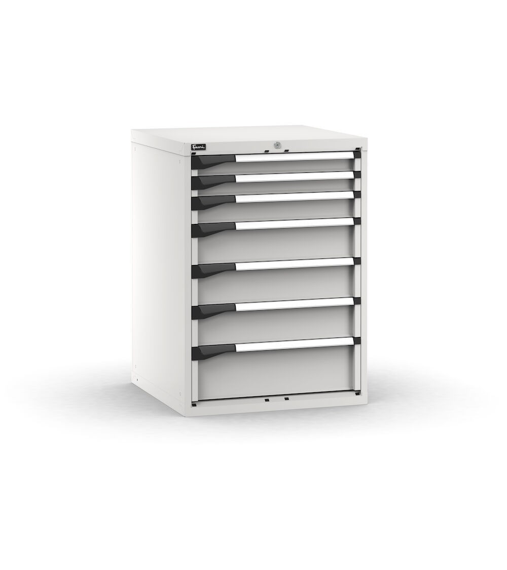 Cassettiera porta attrezzi, 7 cassetti 2x75 1x100 3x150 1x200, L714 x P726 x H1000 mm