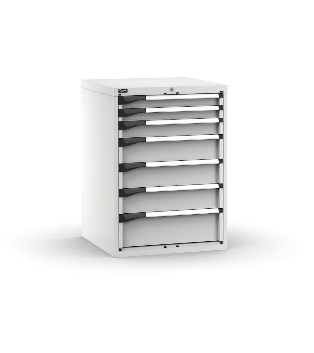 Cassettiera porta attrezzi, 7 cassetti 2x75 1x100 3x150 1x200, L714 x P726 x H1000 mm