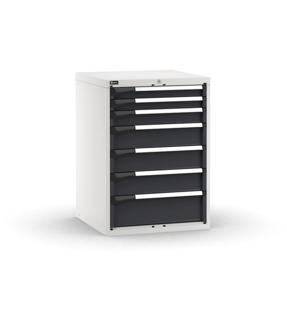 Cassettiera porta attrezzi, 7 cassetti 2x75 1x100 3x150 1x200, L714 x P726 x H1000 mm