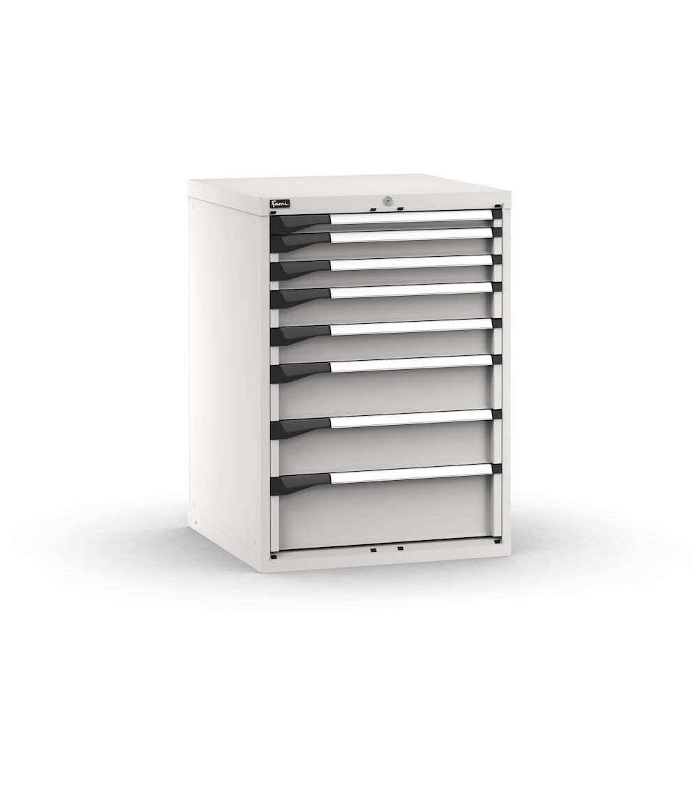 Cassettiera porta attrezzi, 8 cassetti 1x50 2x75 2x100 2x150 1x200, L714 x P726 x H1000 mm