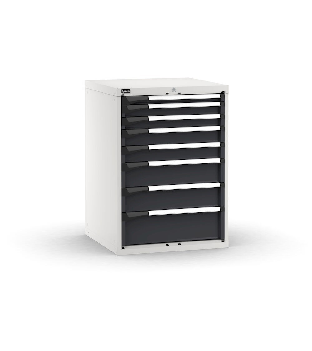 Cassettiera porta attrezzi, 8 cassetti 1x50 2x75 2x100 2x150 1x200, L714 x P726 x H1000 mm