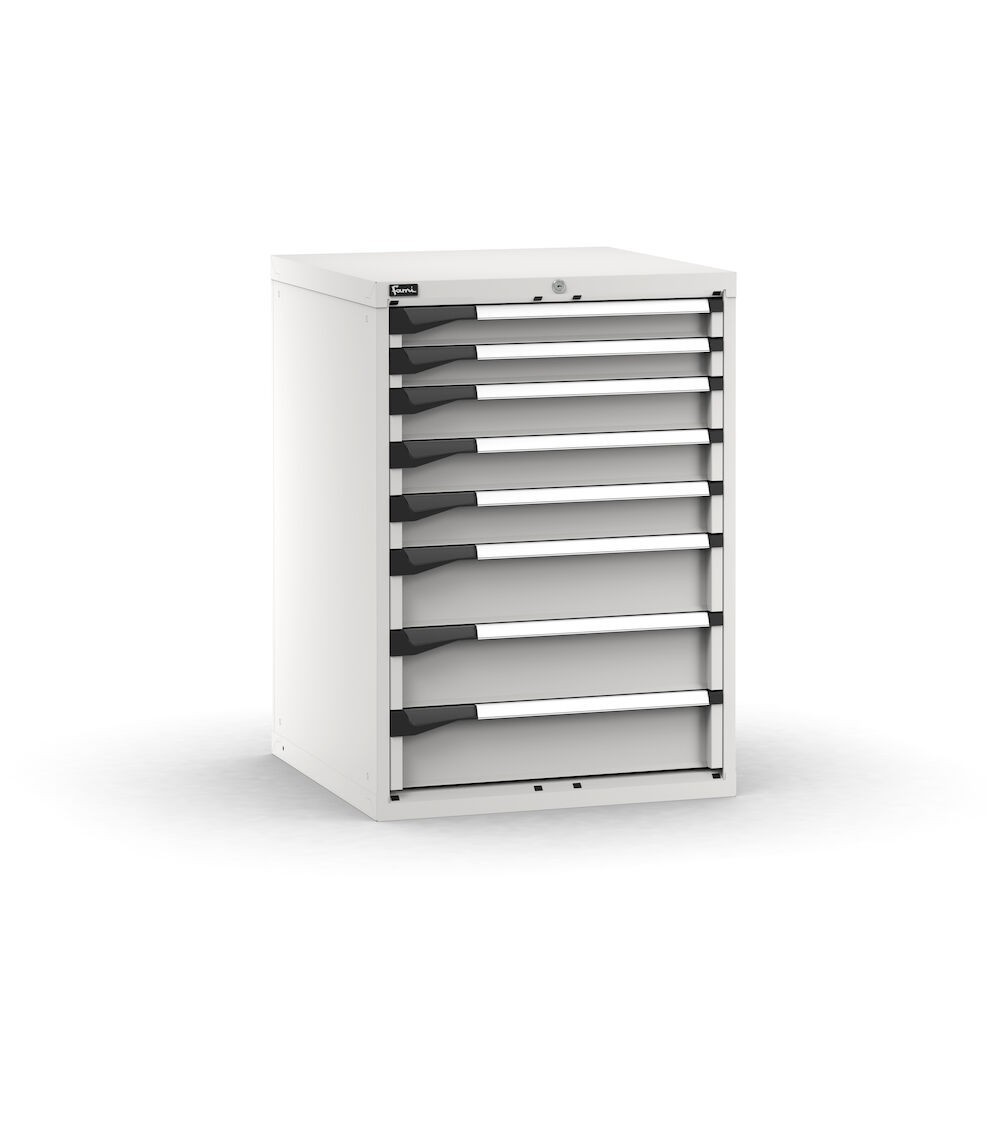 Cassettiera porta attrezzi, 8 cassetti 2x75 3x100 3x150, L714 x P726 x H1000 mm