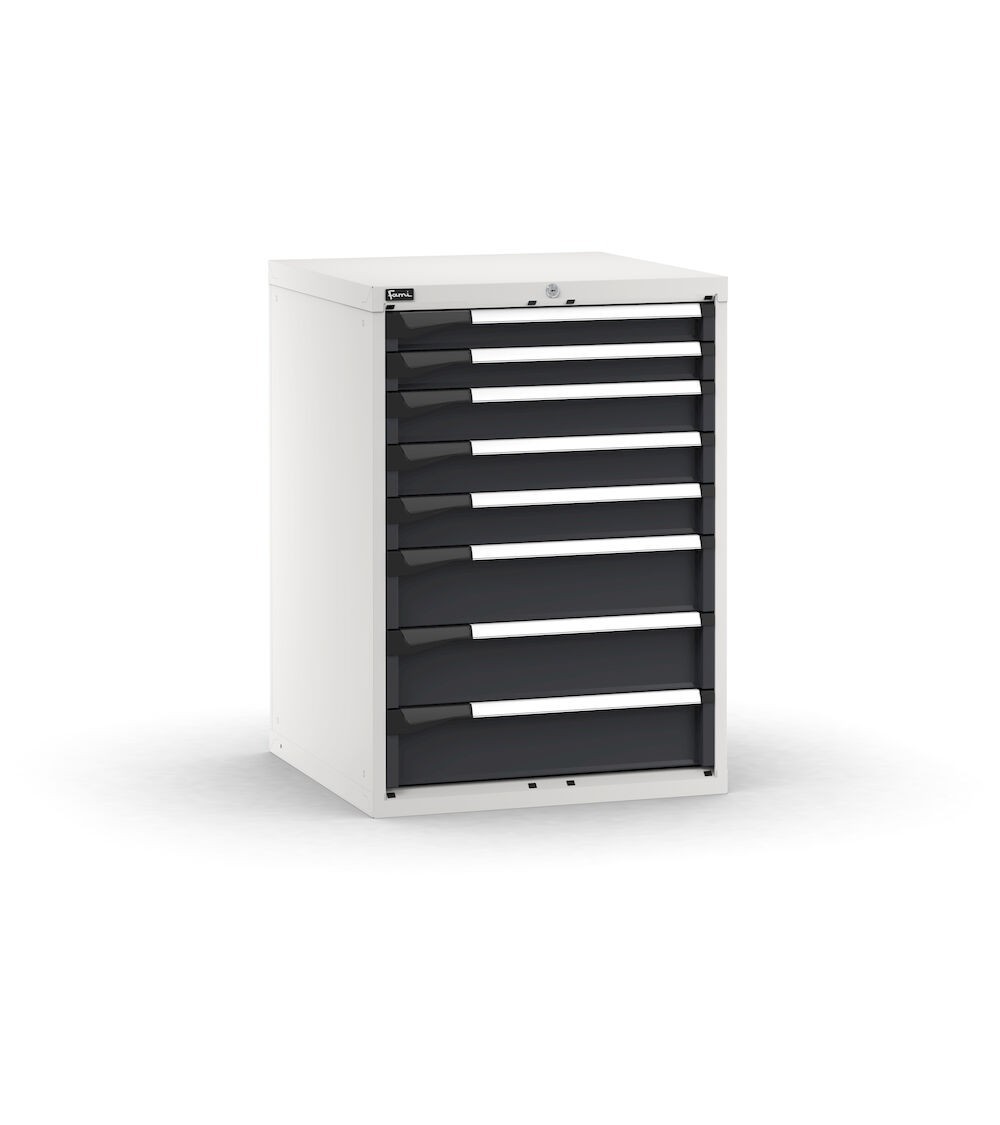 Cassettiera porta attrezzi, 8 cassetti 2x75 3x100 3x150, L714 x P726 x H1000 mm