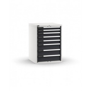 Cassettiera porta attrezzi, 8 cassetti ad estrazione telescopica 2x75 3x100 3x150, L714 x P726 x H1000 mm