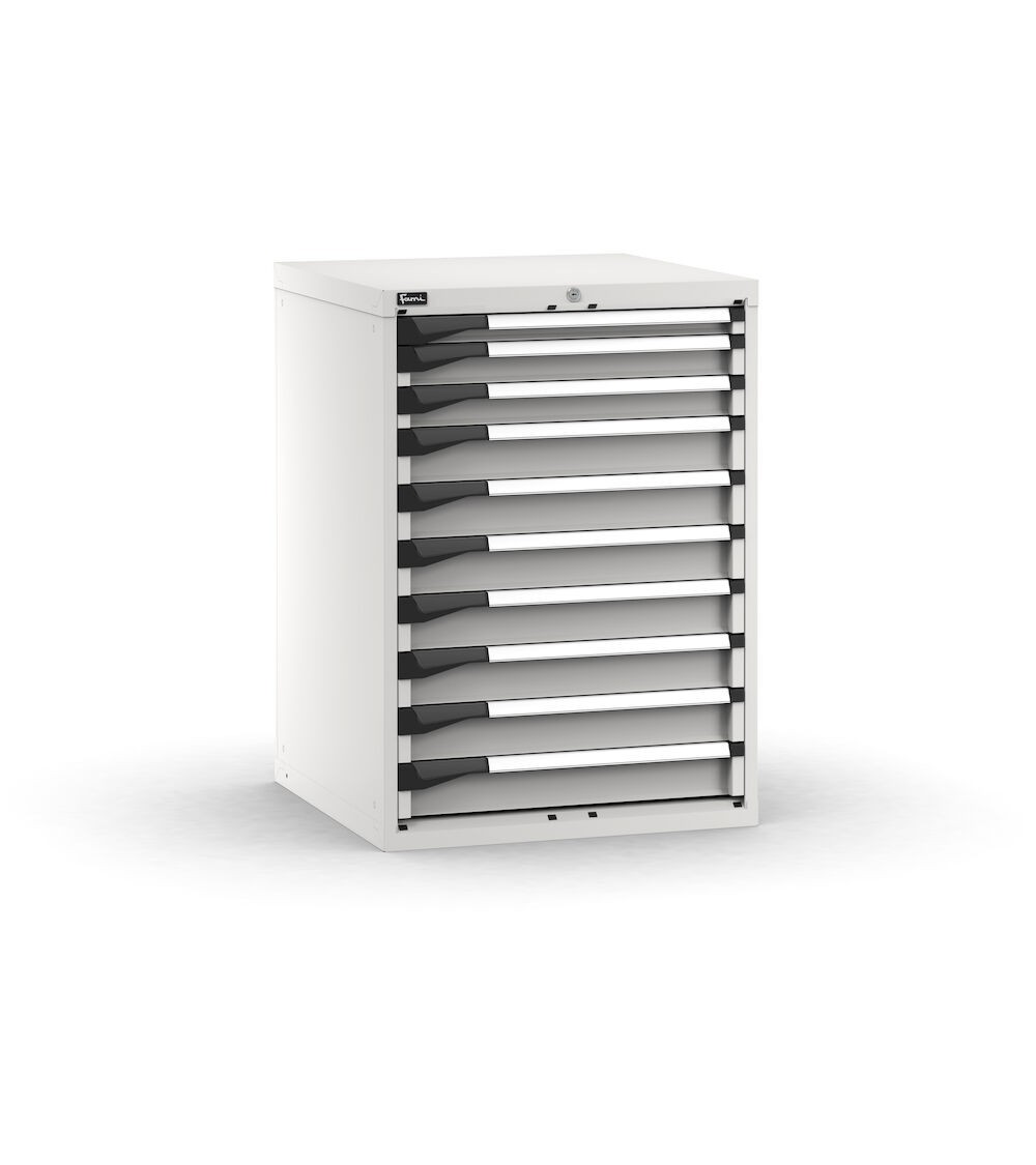 Cassettiera porta attrezzi, 10 cassetti  1x50 2x75 7x100, L714 x P726 x H1000 mm