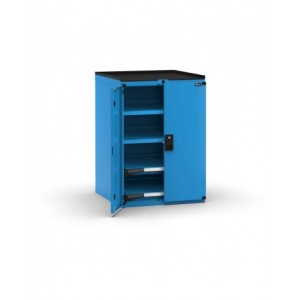 Armadietto portautensili con 2 ante a battente, 2 piani estraibili, 2 piani regolabili, L714 x P726 x H1022 mm