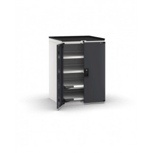 Armadietto portautensili con 2 ante a battente, 2 piani estraibili, 2 piani regolabili, L714 x P726 x H1022 mm