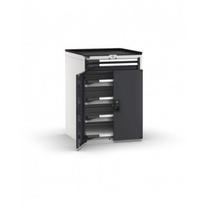 Armadietto portautensili con porte, 5 cassetti 1x50 4x75, 1 piano estraibile, L714 x P726 x H1022 mm